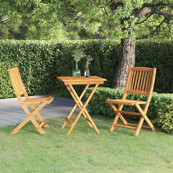 vidaXL 3-tlg. Garten-Essgruppe Klappbar Massivholz Akazie, 3058254
