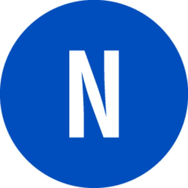 Schilder Klar Maschinenkennzeichnung Neutralleiter, 20 mm Folie selbstklebend, VE: 100 Stück, 338/63