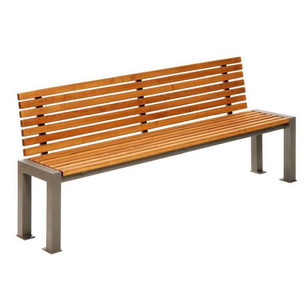 Stein HGS Sitzbank -Lumino- mit Rückenlehne, RAL9010 reinweiss, 23132
