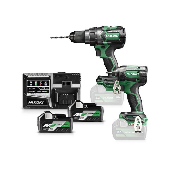 HiKOKI 18V Akku Combo-Kit (DS18DC + WH18DC), 2 x 2.5 Ah, KC18DC (2.5) (HSC III) Combo Kit DS18DC+WH18DC, KC18DCWAZ