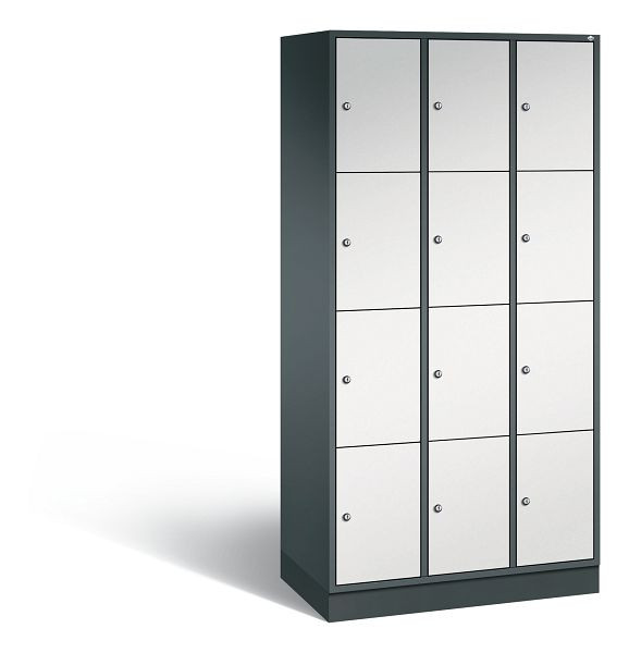 C+P Schließfachschrank Intro, 12 Fächer, H1950xB920xT490 mm, Anthrazit/Grau, 8470-301 S10193