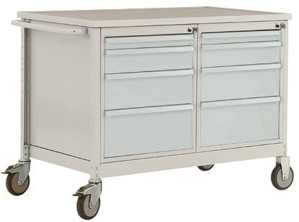 Manuflex ESD-Mobile Werkbank Modell 4 mit Schubfächer, BxTxH 1135 x 590 x 805 mm, Anthrazit, LW1004.7016