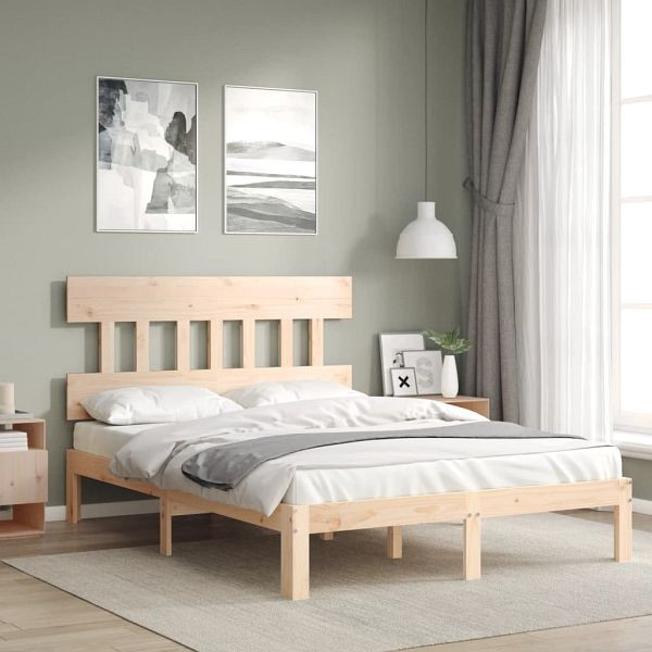 vidaXL Massivholzbett mit Kopfteil, 3193566, 8720845987367