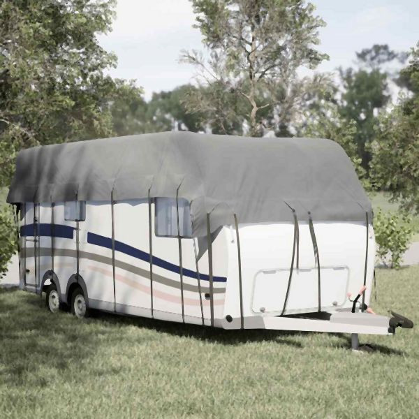 vidaXL Dachplane für Wohnwagen Grau 800x300 cm Vliesstoff, 4015873
