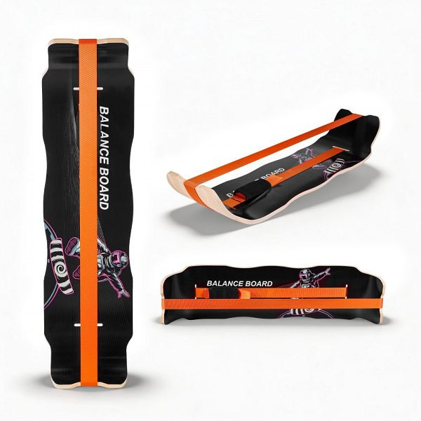 VEVOR Balance Board 107 cm, belastbar bis 200 kg, mit Gurt, für Core-Workouts, Stehpult, Heim-Fitnessstudio, Orange/Schwarz, HXBHCSSMDCB4V7TS7001V0