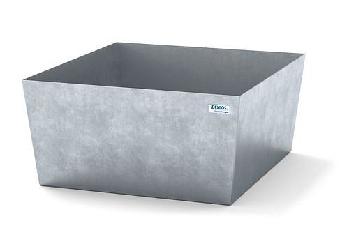 DENIOS Auffangwanne classic-line für 1 Fass, Stahl verzinkt, ohne Gitterrost, B 885 mm, 259295