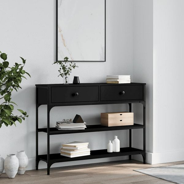 vidaXL Konsolentisch Schwarz 100x25x75 cm Holzwerkstoff, 834180