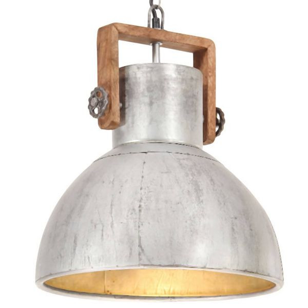 vidaXL Hängelampe Industriestil 25 W Silbern Rund 40 cm E27, 320529
