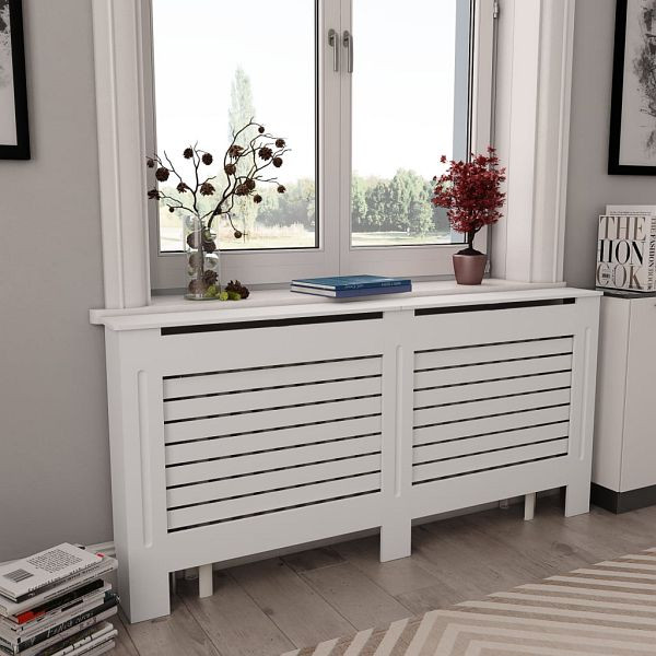 vidaXL Heizkörperabdeckung Weiß 172×19×81,5 cm MDF, 284322