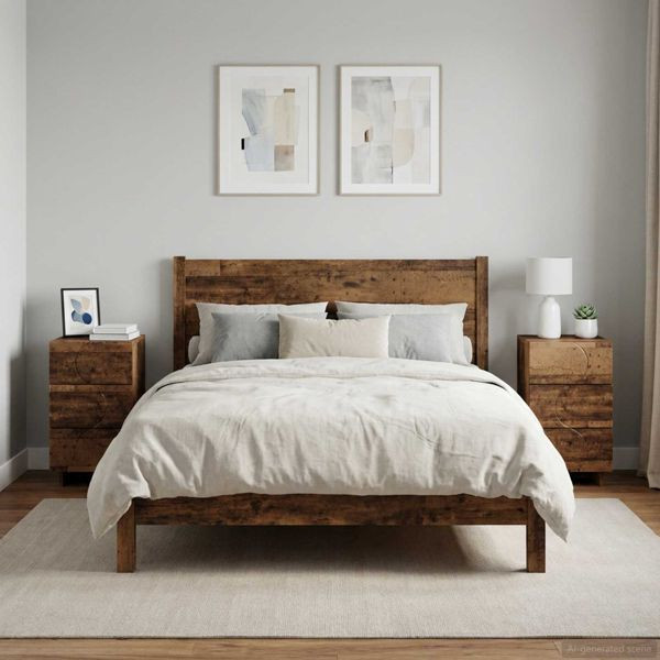 vidaXL Nachttisch 2 stk. Altholz 33,5 x 34,5 x 60 cm Holzwerkstoff, 8011438