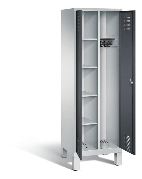 C+P Putzmittel-Spind Evolo, H1850xB610xT500mm, Farbe: Lichtgrau / Schwarzgrau, 48060-20 S10113