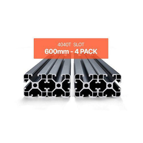 VEVOR 4er Set 600 mm T-Nut 4040 Aluminiumprofil, eloxiert, für 3D-Drucker, CNC, Lasergravur, Schwarz, 4040OBLXCDG4JU9MR001V0