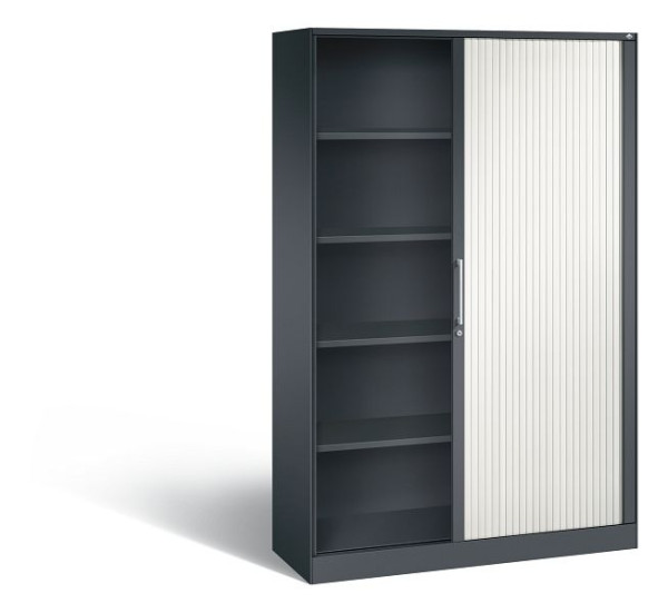 C+P Rollladenschrank Asisto, H1980xB1200xT435mm, Farbe: Schwarzgrau / Verkehrsweiß, Bügelgriff, 5 OH, 143001-000 S10089
