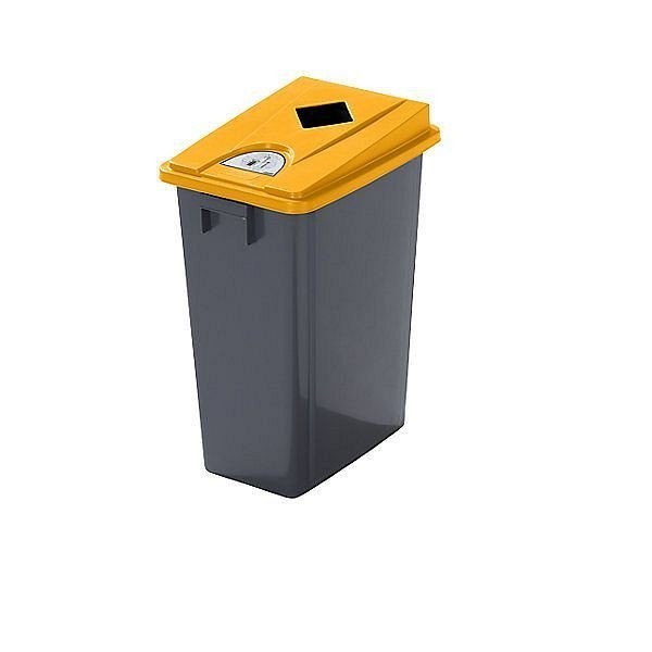 Probbax Wertstoffsammler 60 l Einwurf eckig, Wertstoffpiktogramme, 606864+727632