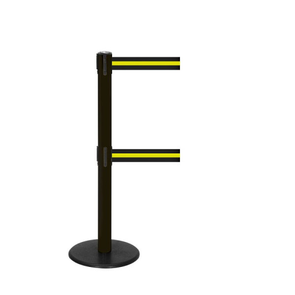 Stein HGS Personenleitsystem -P-Line Duo-, schwarz, schwarz/gelb/schwarz waagerecht (gestreift), mit Gurtendstück (Standard), Gurtlänge: 2 x 2,3 m, 36401-0802