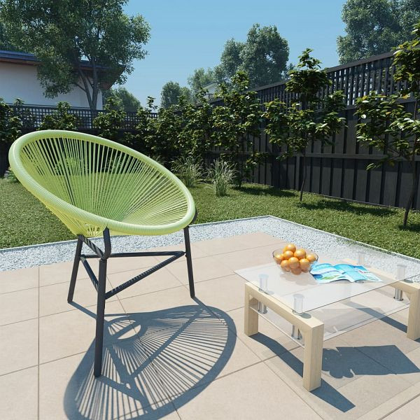 vidaXL Acapulco-Gartenstuhl Poly Rattan Grün, 313141