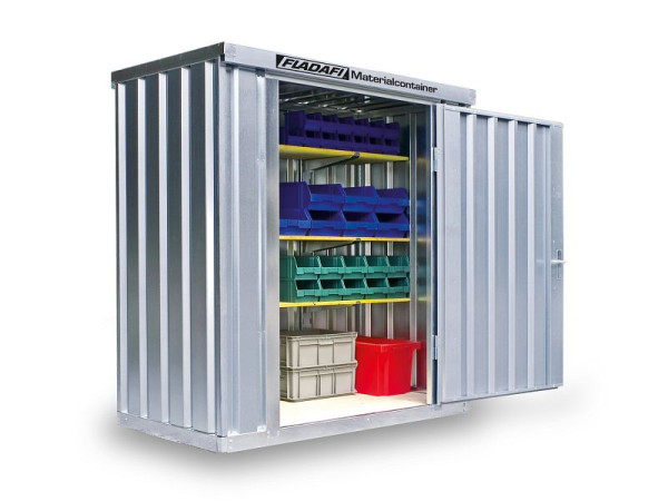 FLADAFI Materialcontainer MC 1100, verzinkt, montiert, mit Holzfußboden, 2.100 x 1.140 x 2.150 mm, F1020010110221111