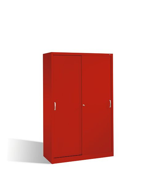 C+P Schiebetürenschrank Acurado, H1950xB1200xT500mm, Farbe: feuerrot, Bügelgriff, 5 OH, 2050-00 S10242
