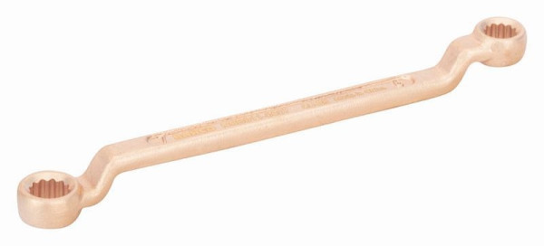 Bahco Doppelringschlüssel, gekröpft, funkenfrei, Berylliumkupfer, 8 + 9 mm, NSB011-0809