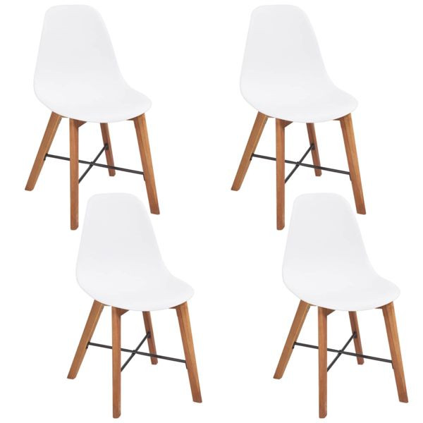 vidaXL Ersatzsitze für Stühle 4 Stk. Weiß Kunststoff, 243206