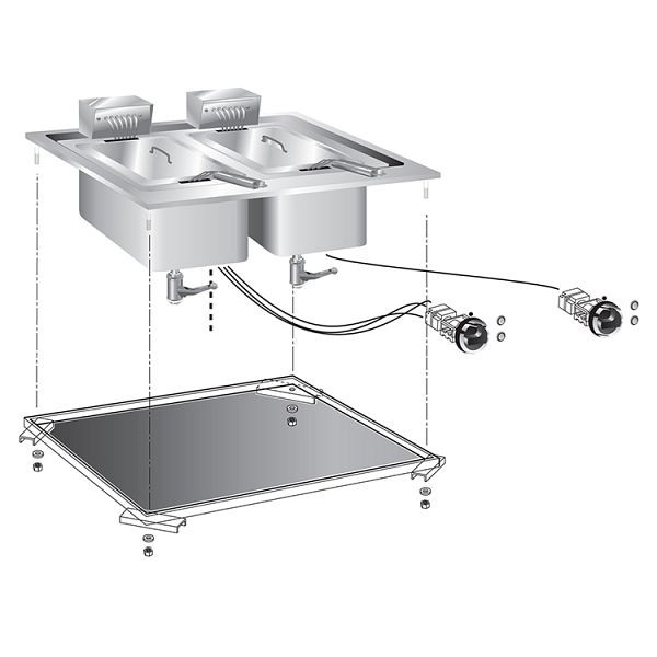 Gastro-Inox drop-in Fritteuse 10+10 Liter 10kW, 60cm, 160.521