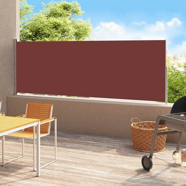 vidaXL Seitenmarkise Ausziehbar 200x500 cm Braun, UV-beständig, 313420