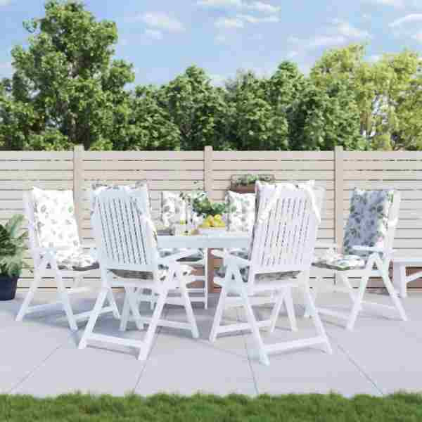 vidaXL Hochlehner-Auflagen 6 Stück Blattmuster Oxford-Gewebe, 377658