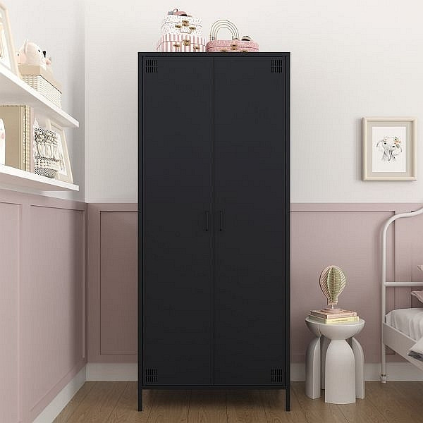 Mades Metall Möbel Pera12, Kleiderschrank 2 Türen - 80,5 x 50 x 189,5 cm Anthrazit, 152.68.10.111.01