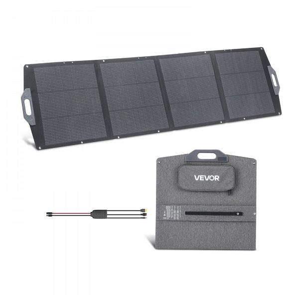 VEVOR 200W Faltbares Solarpanel, 24% Effizienz IP67 wasserdicht, Monokristalline Solarzellen, USB-A/Typ-C/DC für Camping, BXZDTYNB1200XB0D2001Y3