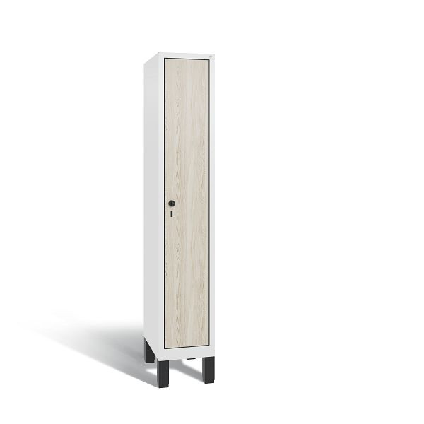 C+P Spind Evolo, 1 Abteil, H1850xB320xT500 mm, Weiß/HPL Esche, 48010-10 S10130