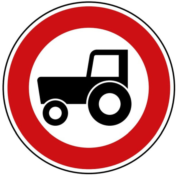 Stein HGS Verbot für Kraftfahrzeuge und Züge, die nicht schneller als 25 km/h fahren können oder dürfen Nr. 257-58, 420mm /RA1/Alform, 257-58-112