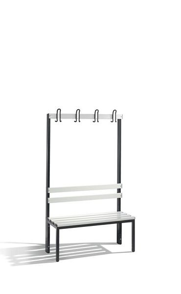 C+P Garderobenbank 1-seitig, H1650xB1000xT400 mm, Schwarzgrau/lichtgrau, 8050-100 S10124