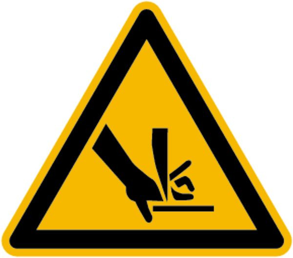 Schilder Klar Warnzeichen Warnung vor Schnittverletzungen, 100 mm Folie selbstklebend, 3147/61