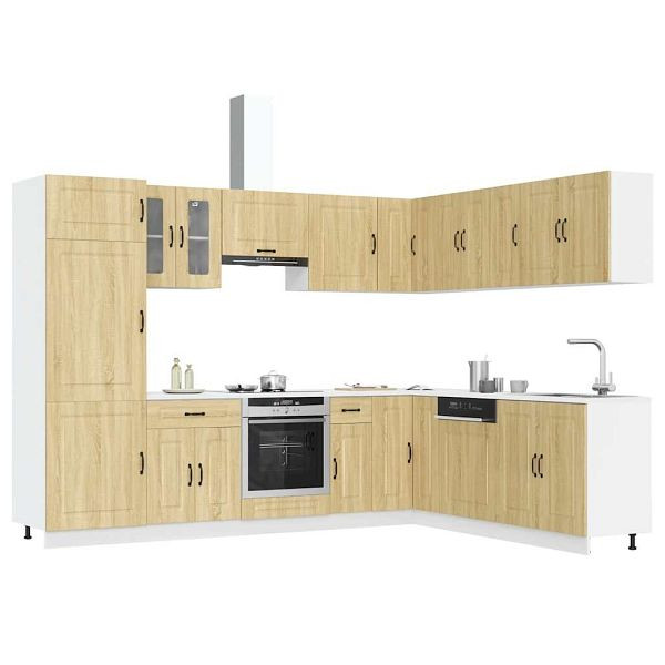 vidaXL 14-tlg. Küchenschrank-Set Kalmar Sonoma-Eiche Holzwerkstoff, 3314974