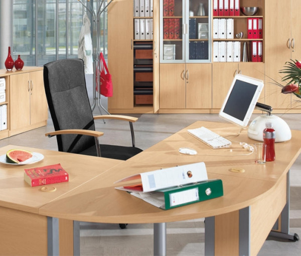 Deskin Verkettungsplatte MULTI M, Ahorndekor, B 800 x T 800 x H 740 mm, 258021