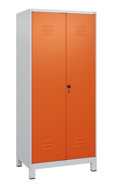 C+P Umkleidespind Classic PLUS, Doppel-Spind, Füße, 2 Abteile, 1800x800x500mm, 7035/2004, Drehriegel, 0800127-22P S10030