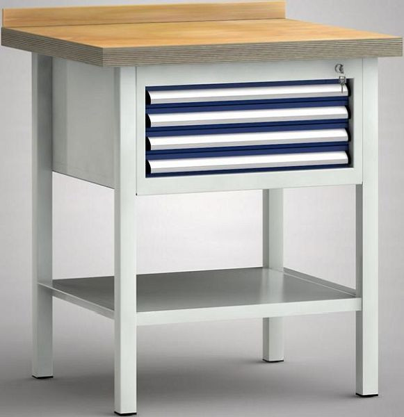 KLW Profi-Werkbank - 750 x 700 x 905 mm L x B x H (ERGO-Version), 50EA/50EA/50EA/50EA, WP057E-0750M45-E7020