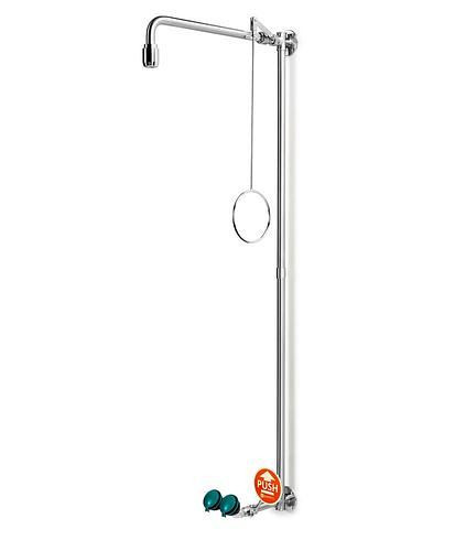 B-SAFETY Körperdusche mit Augendusche, Edelstahl, Wandmontage, BR 861095/75 l, 305272