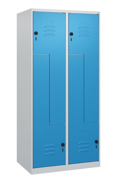 C+P Z-Spind Classic PLUS, 4 Abteile, 1700x800x500mm, 7035/5012, Drehriegel, 0800037-224 S10013