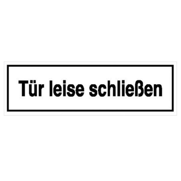 Stein HGS Hinweisschild zur Betriebskennzeichnung, Tür leise schließen, Kunststoff (Polystrol), 41.5370