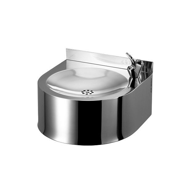 Air Wolf Trinkbrunnen T 400, Trinkarmatur, Wandmontiertes Becken, Edelstahl poliert, Serie T, 40-402