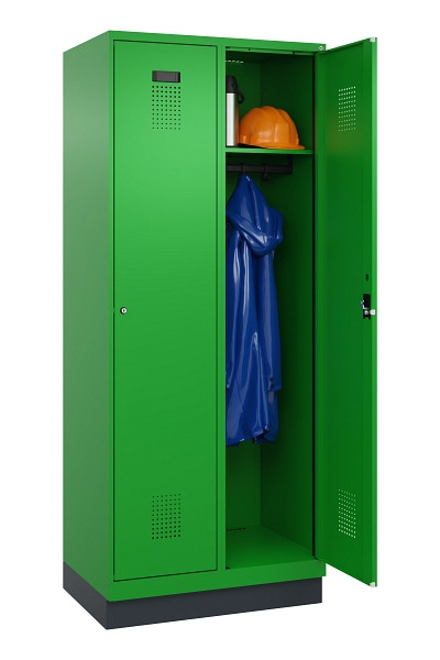 C+P Spind Evolo PLUS, mit Sockel, 2 Abteile, 1950x800x500mm, 6037/6037, Verschluss Zylinderschloss, Ablageböden 2, 049020-22 S10053