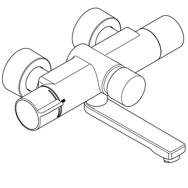 KWC Selbstschluss-Thermostatbatterie, F5 hydraulisch, Messing poliert verchromt, Ausladung 255 mm, mit Einheit mit C-Modul, 6 V Batterie, 3600008421