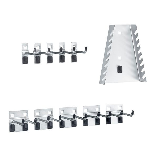 bott perfo Haltersortiment mit 11 Teilen 10 Haken, 1 Halter verzinkt, 14030064