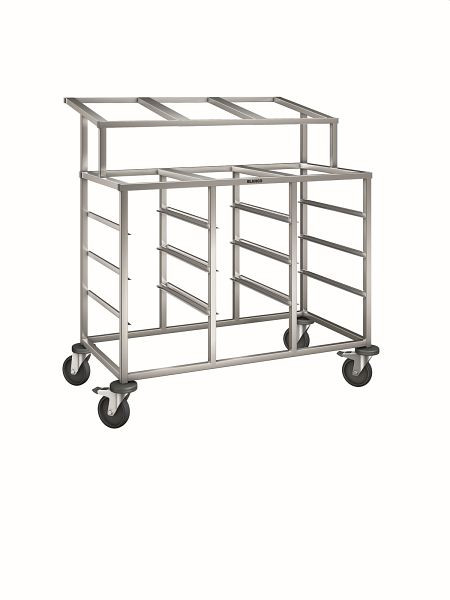 B.PRO RWR 3-A Regalwagen aus rostfreiem Edelstahl mit stahlverzinkten Rollen, 568416