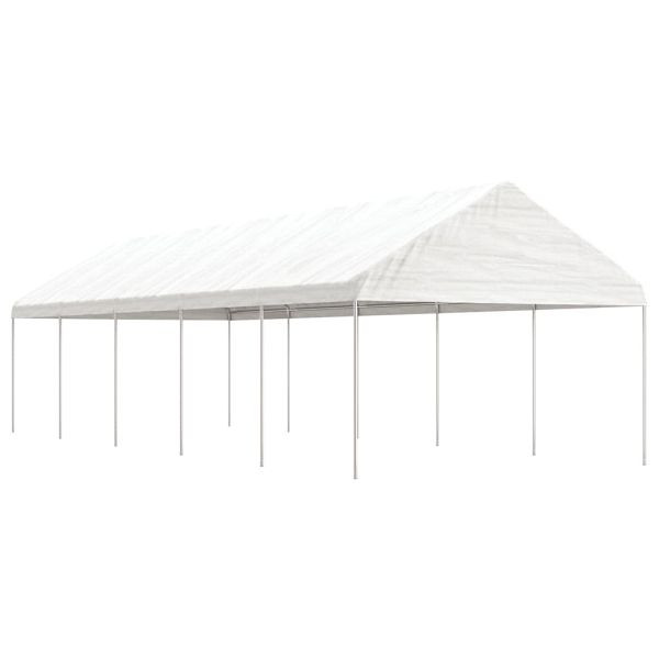 vidaXL Pavillon mit Dach Weiß 11,15x4,08x3,22 m Polyethylen, 3155513