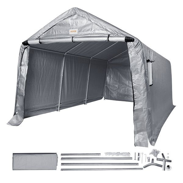 VEVOR Zeltgarage 304,8 x 457,2 x 243,8 cm aus verzinkten Stahlstangen und einer dreischichtigen 240G-PE-Abdeckung Carport, TYCW10FTX15FTRDIDV0