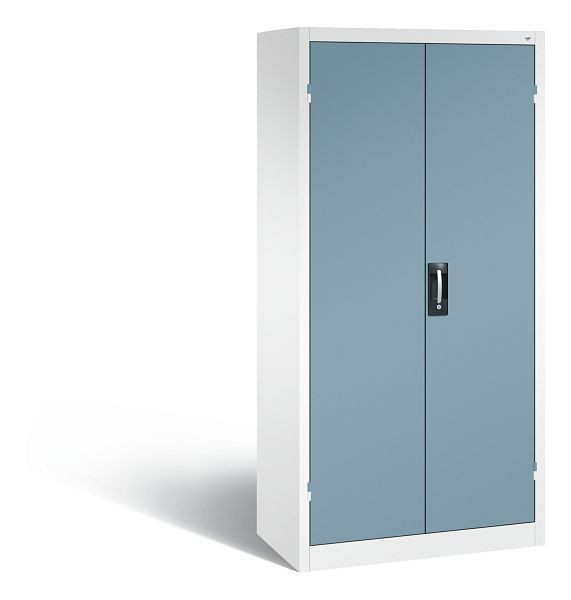 C+P Büro-Drehtürenschrank Acurado, H1950xB930xT400 mm, Weiß/Horizontblau, 9260-6005 S10014
