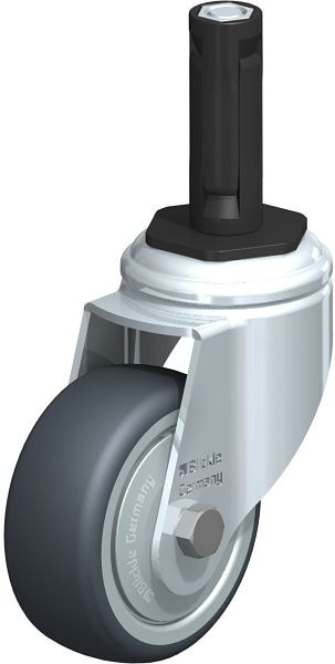 Blickle LKRA-TPA 80K-11-FK-ER12 Apparate-Lenkrolle mit Expander, Thermoplastisches Gummi-Elastomer, Grau, 762663