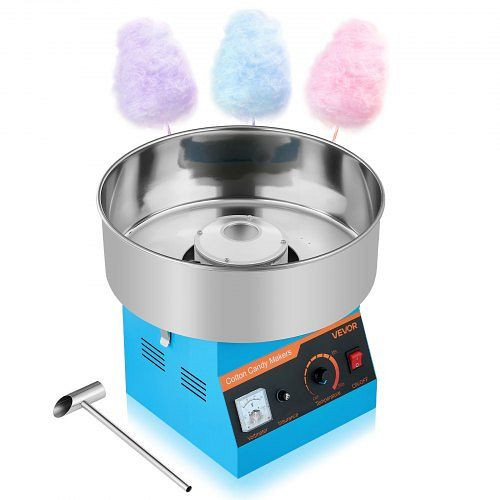VEVOR Zuckerwattemaschine 1000W, 38 cm Edelstahlschüssel & Zuckerlöffel, Zuckerwatte-Maker Blau für Geburtstage, TSXXHMHTJLSWQ9Z5H001V2